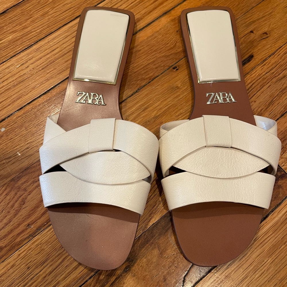 Zara Women's Elegant Cream Sandals